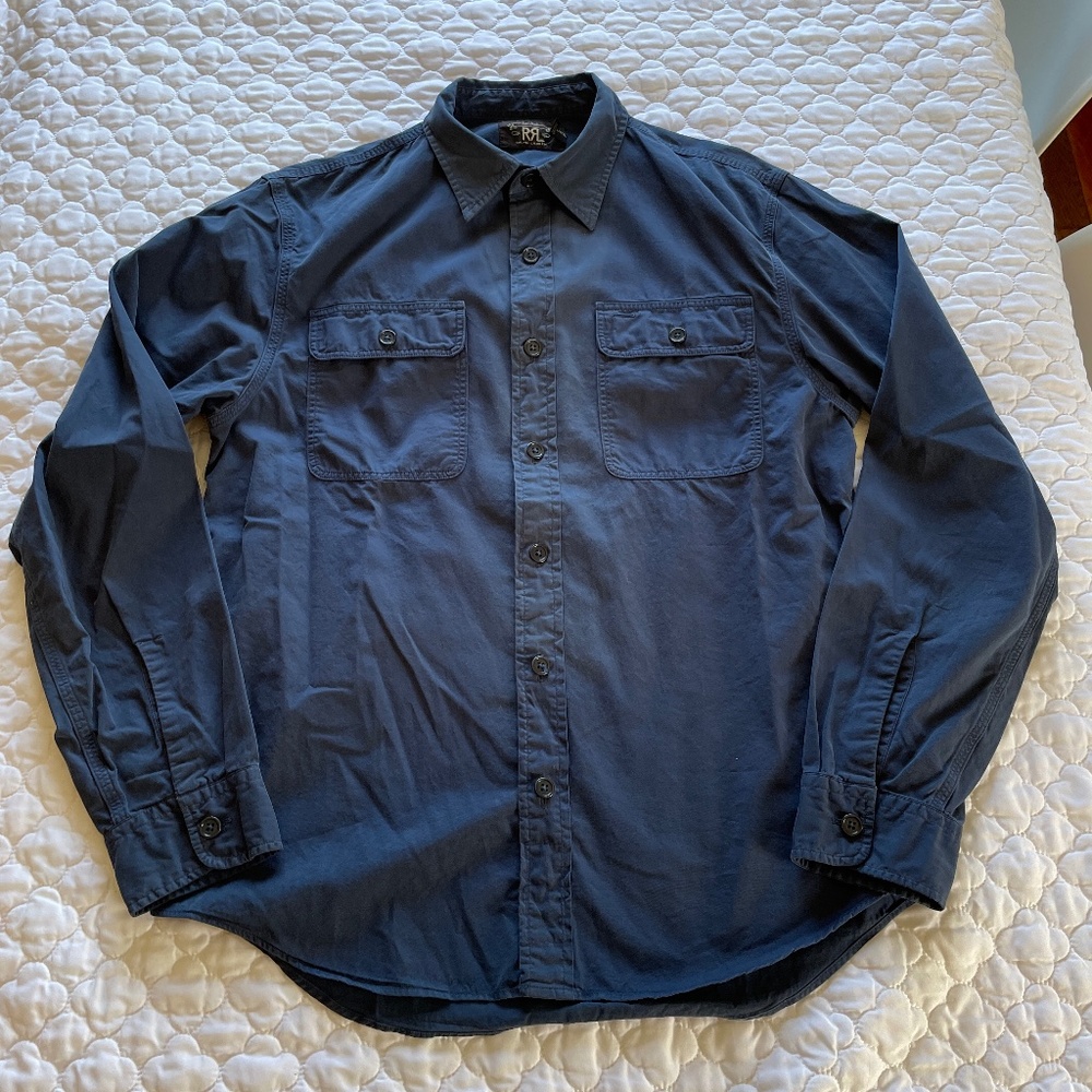 Ralph Lauren Double RL Navy Casual Button Down Shirt